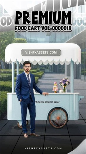 Pastel Blue Dessert Food Cart