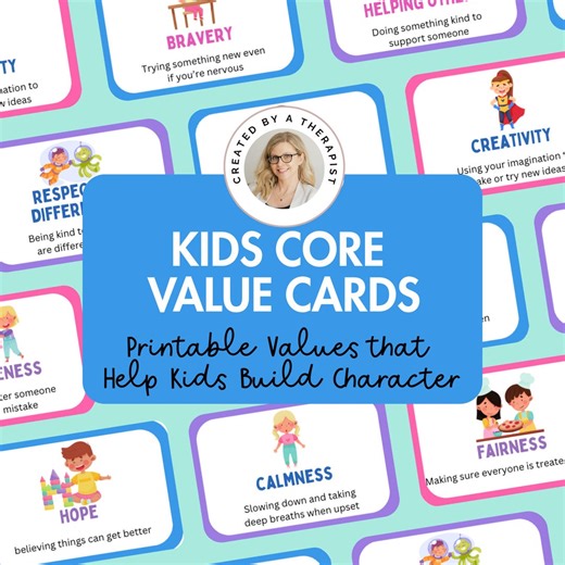 Kids Values Cards Printable | Character Education Flashcards | SEL Classroom Resource | Social Emotional Learning | Coping Skills - Etsy UK