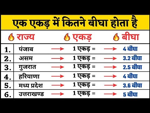 एक एकड़ में कितने बीघा जमीन होता है | ek ekad me kitne bigha hote hai | 1 akad kitna bigha hota hai