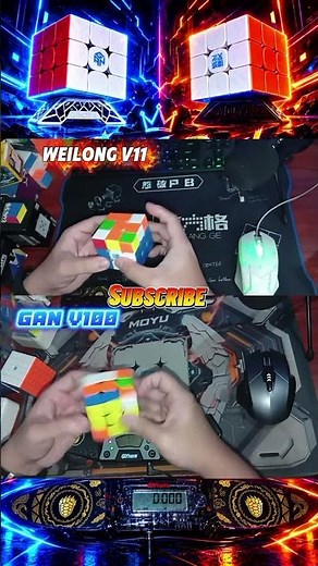 use this audio 🎧 🔥⚡ GAN V100 VS WeiLong V11 every practice session matters #SpeedCubing