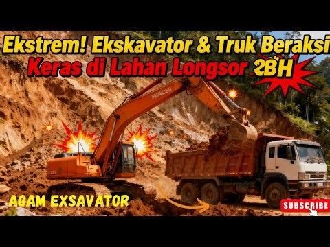 Ekstrem! Ekskavator & Truk Beraksi Keras di Lahan Longsor 🚜💥"