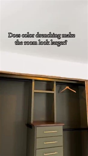 Testing the theory on whether or not color drenching makes the room look larger. What do we think? 🤔 #colordrenching #darkandmoody #homedecor | Build and Create Home