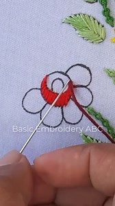 easy lazy daisy stitch hand embroidery tutorial | Basic Embroidery ABC