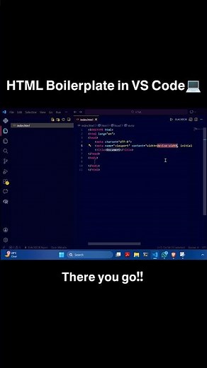 HTML Boilerplate in VS Code 💻 | Video 1 (Beginner Series)