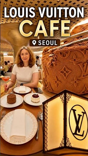 Most luxurious cafe in Seoul? The Louis Vuitton Cafe 🇰🇷 #luxurycafe #seoul
