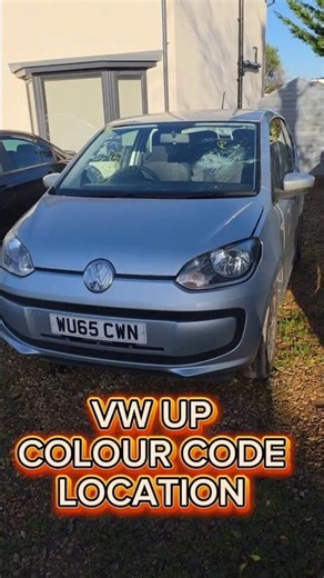 VW - VOLKSWAGEN UP - COLOUR CODE LOCATION