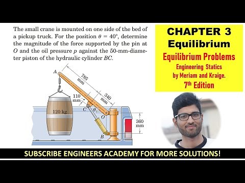3-48 Chap 3 Equilibrium Solved Problems Engineering Statics by Meriam 7th Edition Engineers Academy