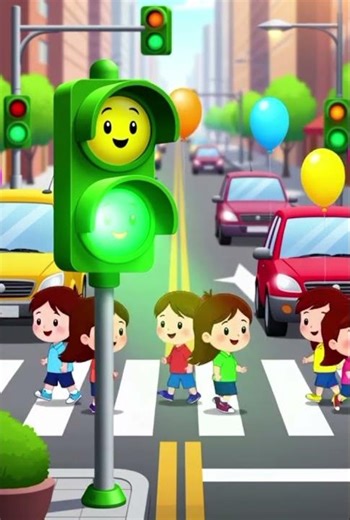 Stop 🟥 Wait 🟨 Go 🟩 | Traffic Light Song 🚦 #KidsShorts