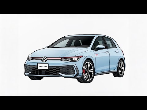 How to Draw a Volkswagen Golf GTI Step by Step | Easy Car Drawing Tutorial