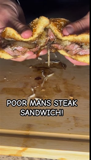 Poor man’s steak sandwich 🥪🔥 super easy recipe | Riley’s stupid recipes 😋