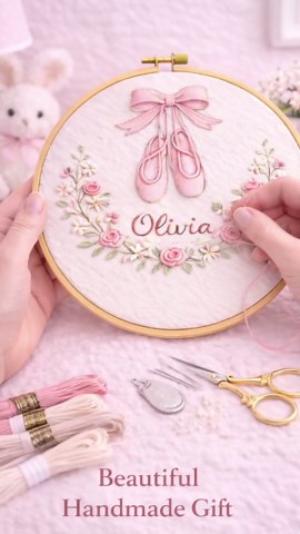 Ballet Slipper Embroidery Pattern PDF: Personalized Nursery Decor (beginner) - Etsy