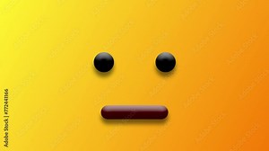 Seamless animation of sad and crying face expression on gradient colour background. Stock Video