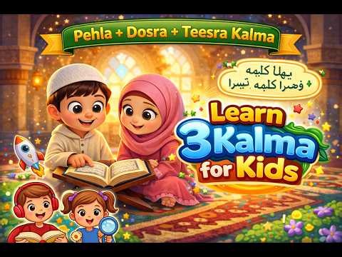 3 Kalma for Kids | Pehla Kalma Tayyab, Dosra Kalma Shahadat, Teesra Kalma