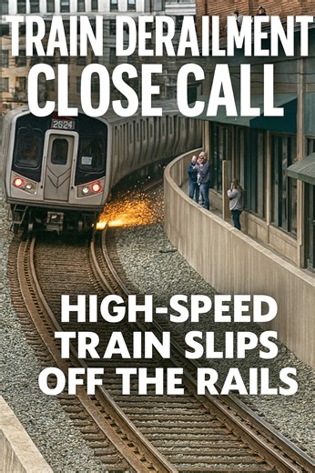 A shocking train derailment close call as a high-speed train slips off the rails during a turn, sliding toward a crowded shop. A reminder of how fast a calm moment becomes chaos. ⚡ AI-generated visual recreation by ShocX. 🎬 Follow ShocX for more unbelievable moments! #trainderailment #closecall #trainincident #railwayscene #shocx #viralvideo #UnexpectedMoments | ShocX