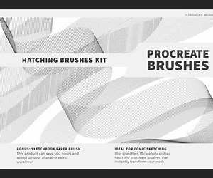 ArtStation - Hatching & Lines Procreate Kit | Brushes