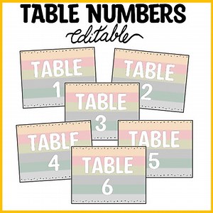 Printable Boho Dotty Classroom Table Numbers, Table, Team and Group Numbers