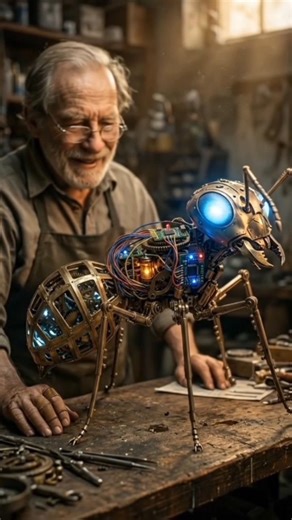Old Craftsman Builds a Mechanical Ant (Unbelievable Detail)