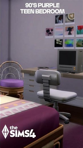 90's purple teen bedroom | The Sims 4 Speed Build 💜