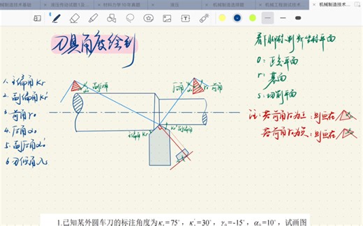 机械制造技术基础-刀具角度绘制
