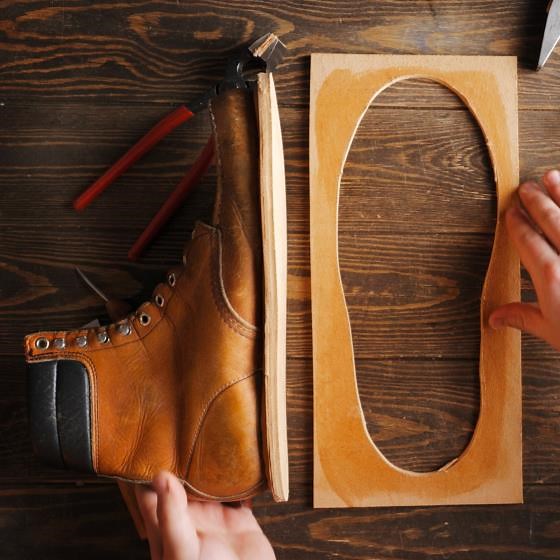 Legendary old leather boots completely restored by master