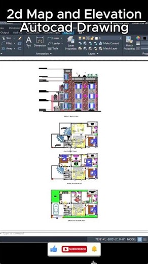 How to Draw 2D Map and Elevation in AutoCAD | Map Plan & Elevation