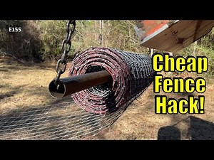Easy Way to Unroll Woven Wire to Build a Farm Fence with a Compact Tractor