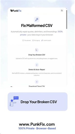Fix Malformed CSV Online (No Signup)