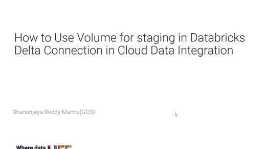 如何在云数据集成中使用存储卷作为Databricks Delta连接的暂存区
