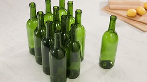 FastRack - 750ml Green Wine Bottles (Pack of 12) | W5 Bordeaux Liquor Bottles | 750 ml Empty Bottle for Drinks, 12 per Case - NO CORKS INCLUDED