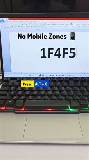 Short computer with Anil on Instagram: "No Mobile Zone Symbol/imogi in Ms Word #computershortcut #msword #mswordshortcut #shorts #tech pc"