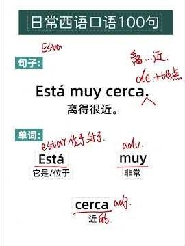 西语日常口语100句讲解【42】离得很近 #西语 #西班牙语 #Español