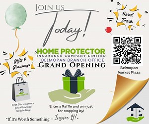 🎉 Join Us for the Grand Opening of Home Protector Insurance Belmopan Branch at the Market Plaza - Happening Today! 🎉 Come celebrate with us, explore our new space, enjoy exciting giveaways, and meet the team! 📍 https://maps.app.goo.gl/RSH3wX9eNUHzYVpu7 | Home Protector Insurance Company Ltd.