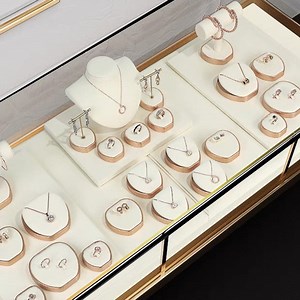 Beige Jewelry Display Set, Jewelry Display Stand, Ring Display Holder, Necklace Display Stand, Earring Display Holder for Craft Show - Etsy