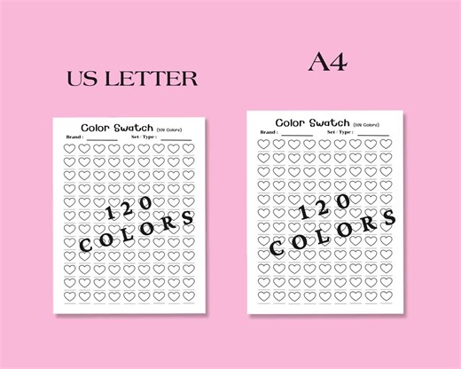 Color Swatch Chart Printable – Blank Color Palette for Artists – 120 Colors (PDF) - Etsy