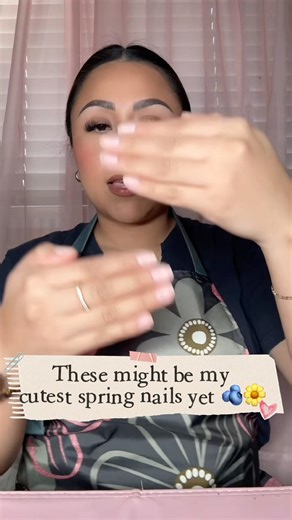 Cute Spring Nail Set 🫐🌼 Blueberry & Bow Nails | Gel-X Nail Tutorial