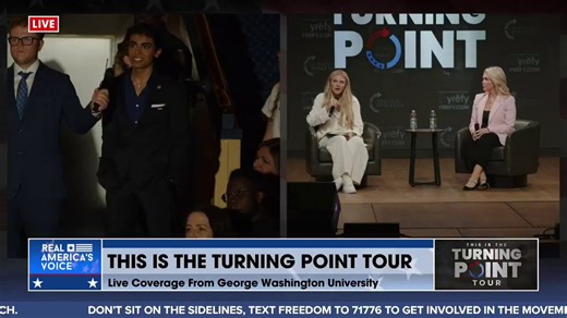 ERIKA KIRK’S ADVICE FOR STANDING UP FOR AMERICAN VALUES“I’ll just say from the experience of seeing my husband do it, he was so courageous…that he gave his life for free speech….The more that you take light out of dark places, the darker it will get, so I just pray that each and every one of you, especially students look to my husband as the example to speak with truth and take your freedom of speech from the standpoint of responsibility of engaging in discourse and dialogue…also giving the peop