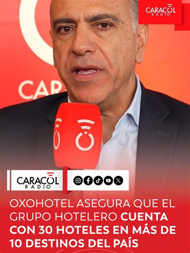 En Caracol Radio hablamos con el presidente de OxoHotel, Juan Carlos Galindo, en la Vitrina Turística de ANATO 2026, quien asegura que el grupo hotelero cuenta con 30 hoteles en más de 10 destinos del país y se consolida como el más grande de Colombia por número de propiedades. #Hoteles #45AñosVitrinaANATO #ANATO