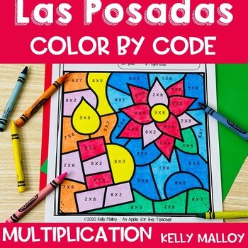 Las Posadas Coloring Pages Sheets Pinata Multiplication Color by Number Code