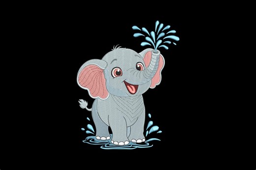 Baby Elephant Machine Embroidery Design, Safari Animal Embroidery File, Instant Download - Etsy