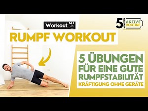 Rumpf Workout | 5 Übungen für die Rumpfstabilität | Kräftigung ohne Geräte [5 min - Workout Teil 3]