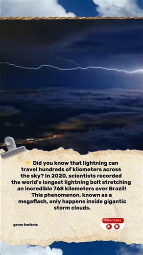 ⚡ The Longest Lightning Strike Ever — 768 Kilometers Across the Sky!