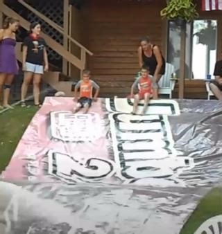 Mentally, we’re still outside sliding on our ‘repurposed’ billboard vinyls. | repurposed MATERIALS