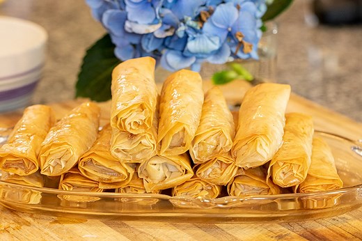 Flogeres: Greek Phyllo & Almond Flutes