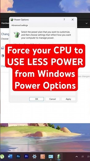 Force CPU to use Less Voltage using Windows Power Options- Processor Power Management Tweak