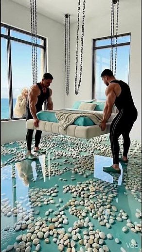 THIS FLOOR IS INSANE 😱 Sleeping On The Ocean? 🌊 Floating Bed Makeover