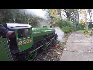 Peter's Railway - Fiery Fox, (Bongo) in the Garden with Peter driving 2018