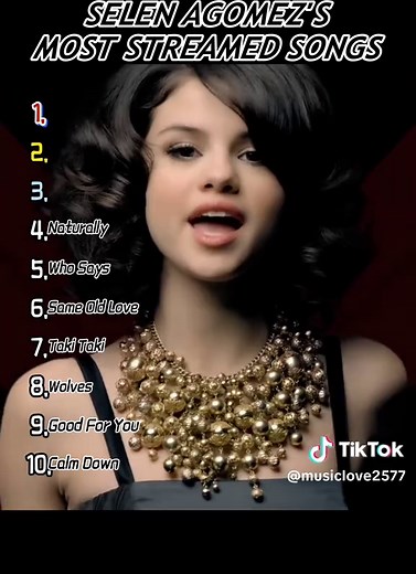 The Most Streamed Songs by Selena Gomez