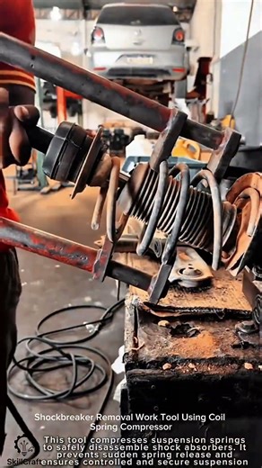 Shockbreaker Removal Work Tool Using Coil Spring Compressor #worktool