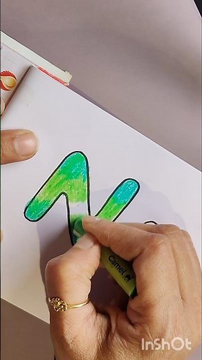 letter 'N' in Bubble Calligraphy #handwriting #alphabet #shorts