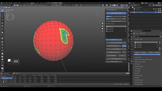 Blender插件 模型权重编辑 Handy Weight Edit V1.2.2